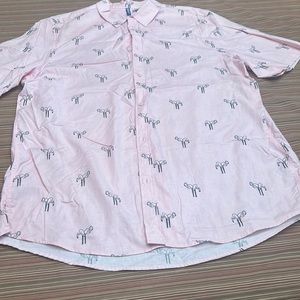 Divided men’s button down collared shirt (pelican pattern), size XL